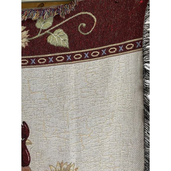 Rooster Farm Chicken Farm Life Woven Tapestry Wall Hanging By Deb Strain 58X51" - Picture 4 of 13